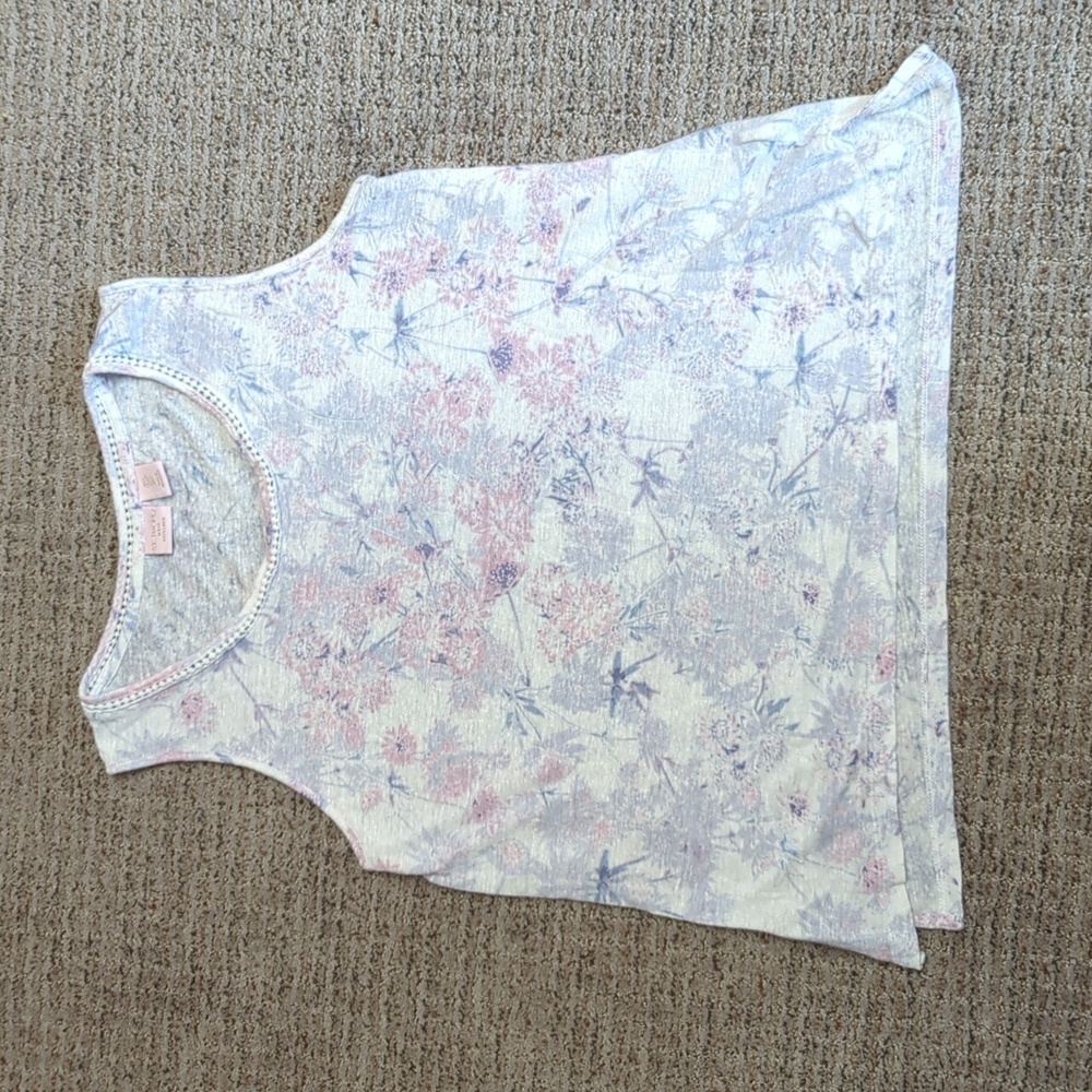 100% Linen Pastel Floral Tank